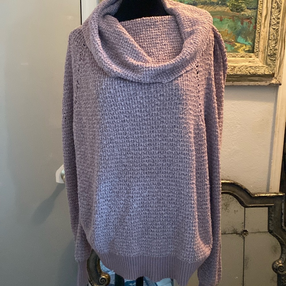 Free People oversized muted mauve cowl neck sweater
